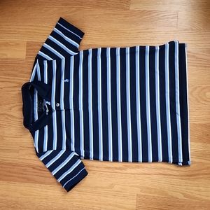Polo by Ralph Lauren short sleeve collared polo shirt, blue/white stripes